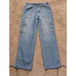 No Boundaries Cargo Jogger Blue Jeans Women's XS Size 0-2 Elastic Waist Denim